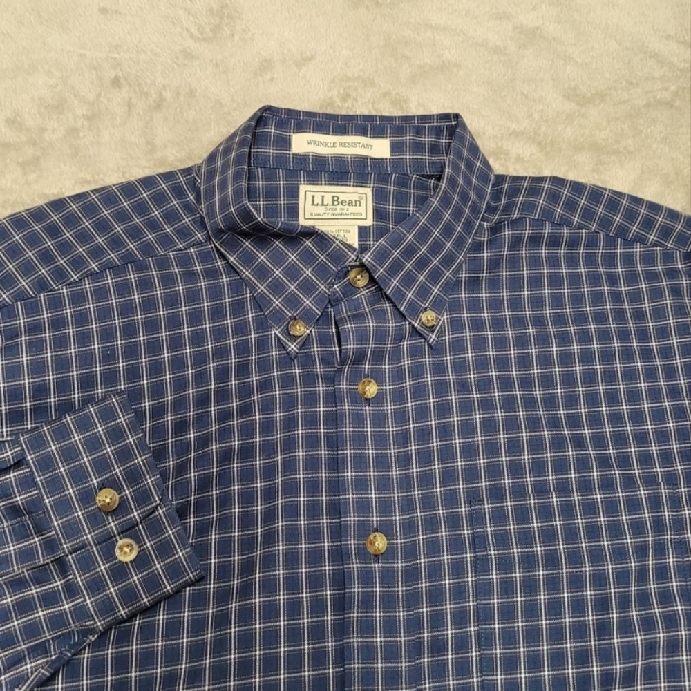 LL Bean Mens Large Tall Button Up